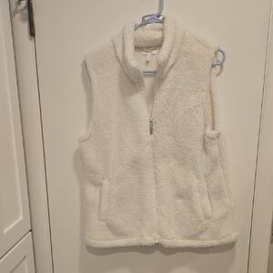 Maurices Cozy White Fleece Vest